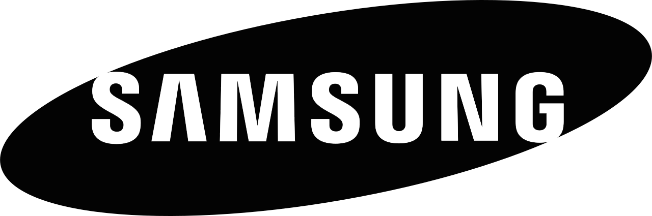 De afbeelding toont het Samsung-logo, met het woord 