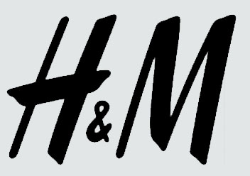 De afbeelding toont het H&M-logo, dat bestaat uit de letters 